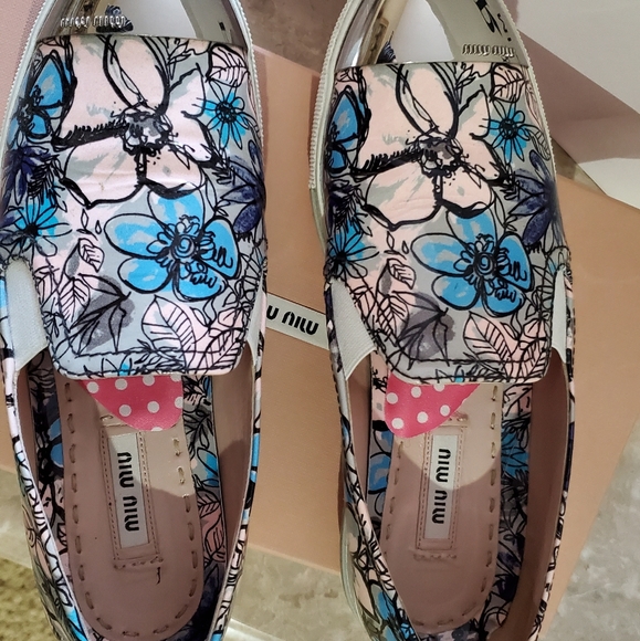 Miu Miu Prada Toe Cap Flowe Shoes Slip On size 6 - Picture 2 of 7